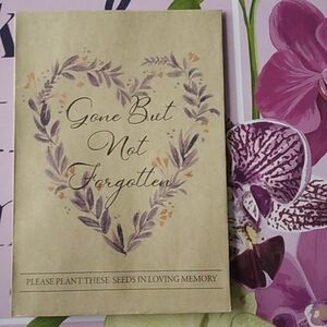 Memorial Seed Envelopes "Gone But Not Forgotten" Purple Floral Heart